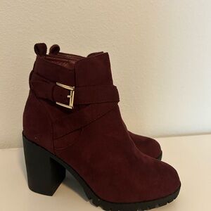 Women's Burgundy Ankle Boots